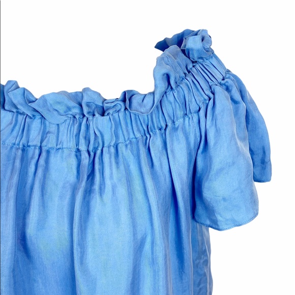 Sandro Paris Blue Off the Shoulder Top Size L NWT - Picture 7 of 12